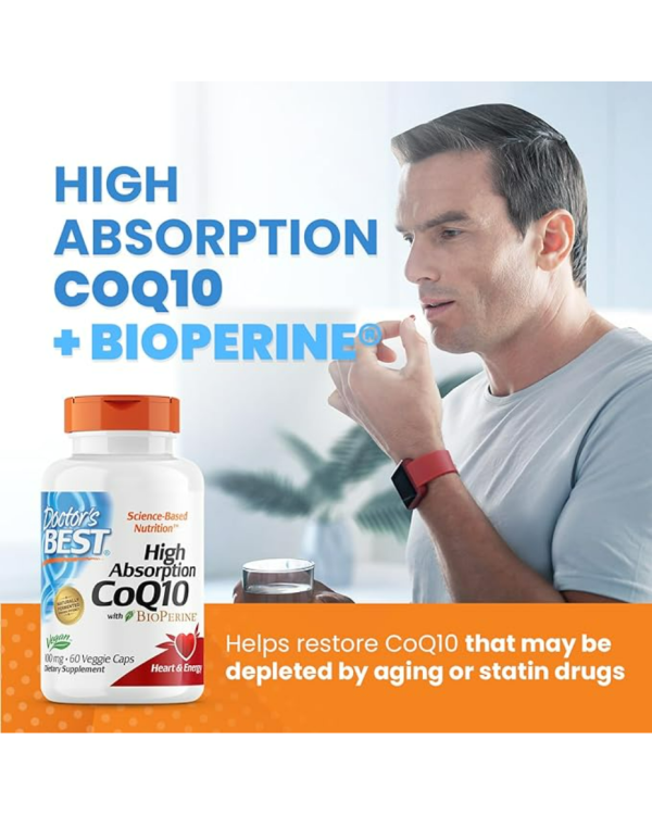 DOCTOR'S BEST High Absorption CoQ10 with BioPerine 100mg - 60 Capsules - Image 2