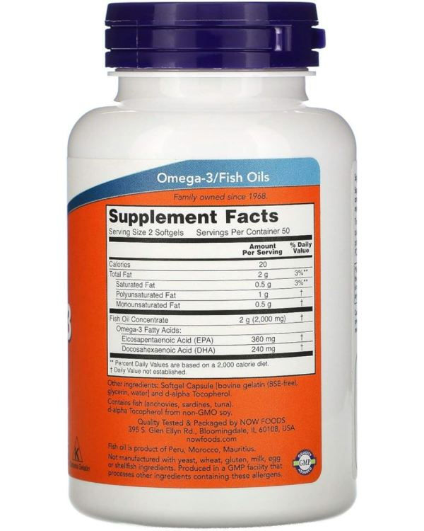 NOW FOODS Omega-3 Fish Oil 180 EPA / 120 DHA - Image 4