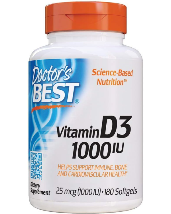 DOCTOR'S BEST Vitamin D3 1000IU - 180 Softgels