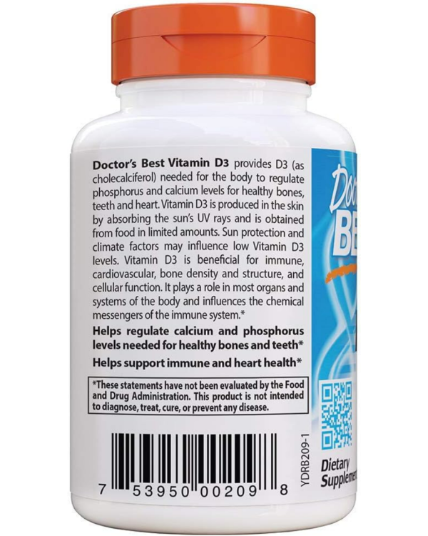 DOCTOR'S BEST Vitamin D3 1000IU - 180 Softgels - Image 3